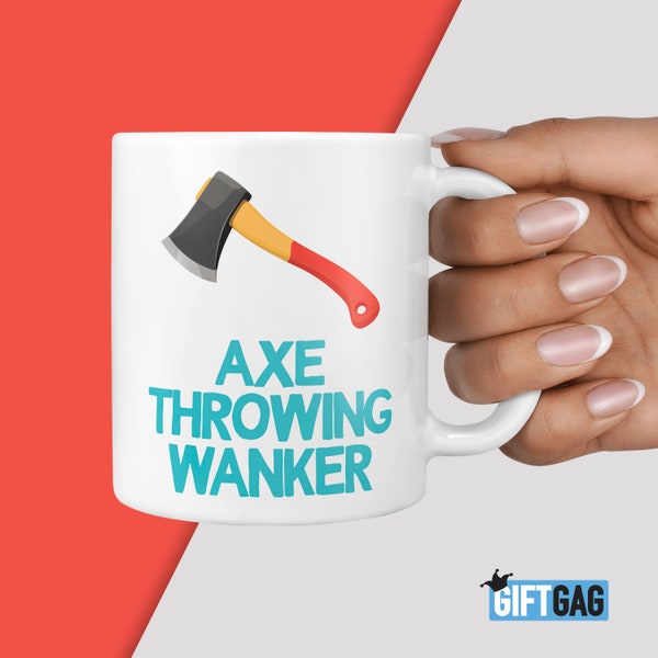AXE THROWING Wanker Gift Mug - Funny Gifts For Axe Thrower Throwing Target Birthday Christmas Present