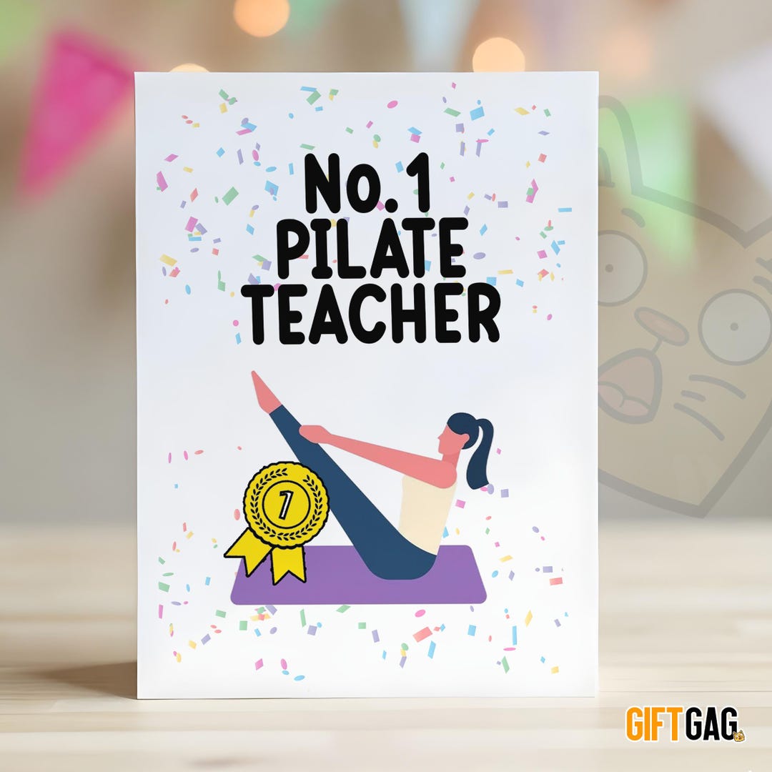 Fun ' NO.1 PILATE TEACHER' Birthday Greeting Card for Her, Daughter ...