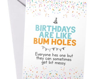 Tarjeta de felicitación de cumpleaños divertida y grosera para él o ella: cumpleaños de hermano, hermana, sobrino, primo 0428