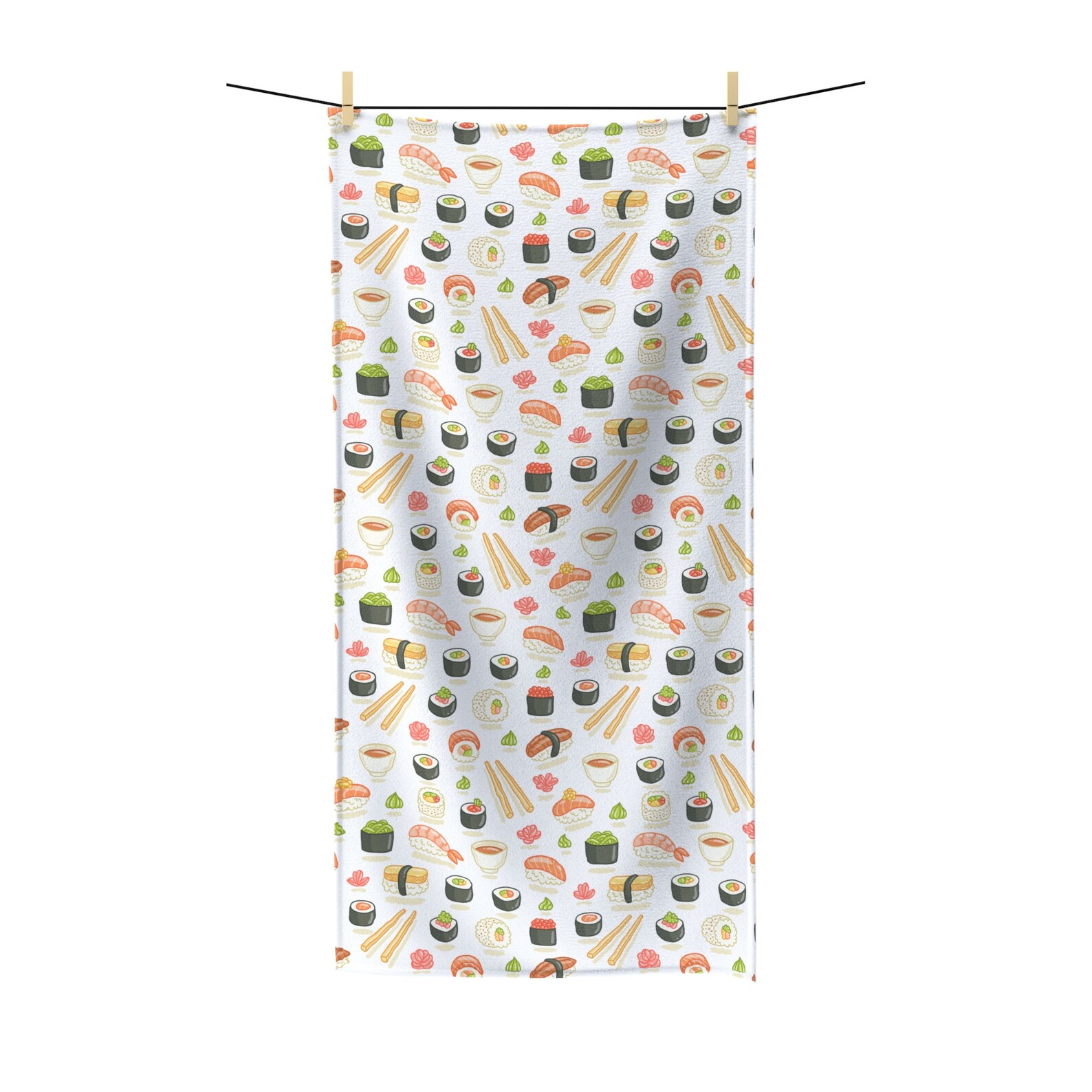 Beach/Bath Towel Sushi Print Cute/Kawaii Bath Towel for Etsy