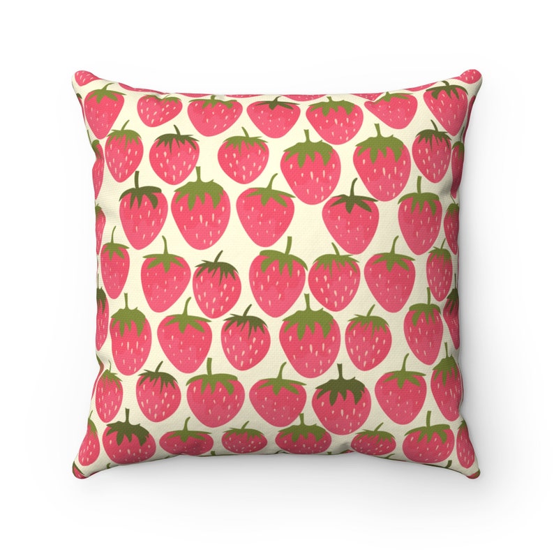 Cute Pillows/couch Pillow Strawberry Print Foodie Gift Etsy