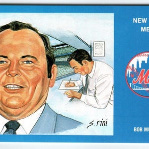 1969 NY Mets Baseball Postkarte Susan Rini Ed Murphy Unbenutzte Limitierte Edition Einzigartiges Geschenk