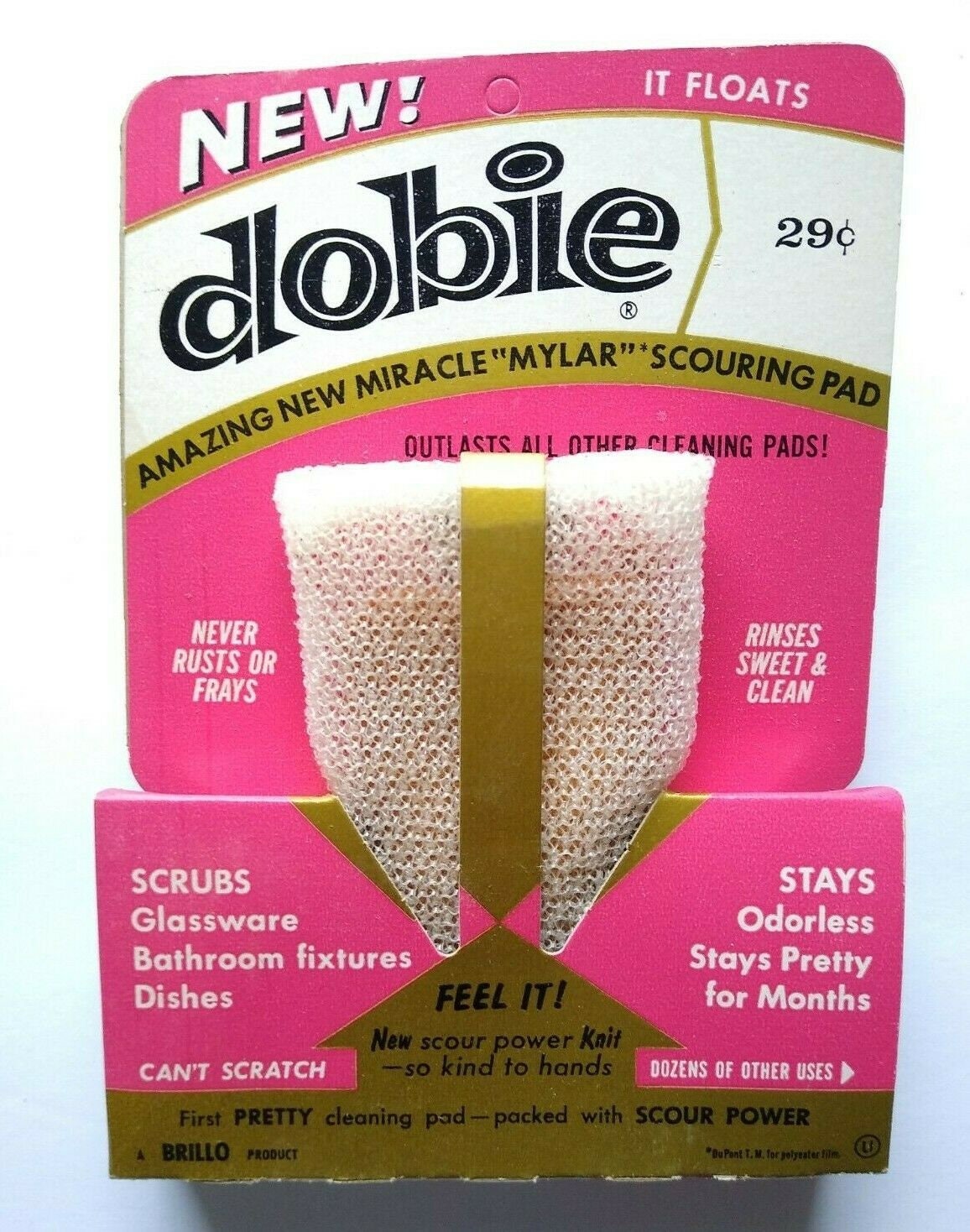 Brillo Dobie Pad Scouring Pad Circa 1962 Unused NOS Vintage Etsy