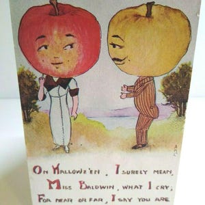 Antique Halloween Postcard Big Apple Head Goblins Series 862 MHS FA Owen Unused Unique Gift