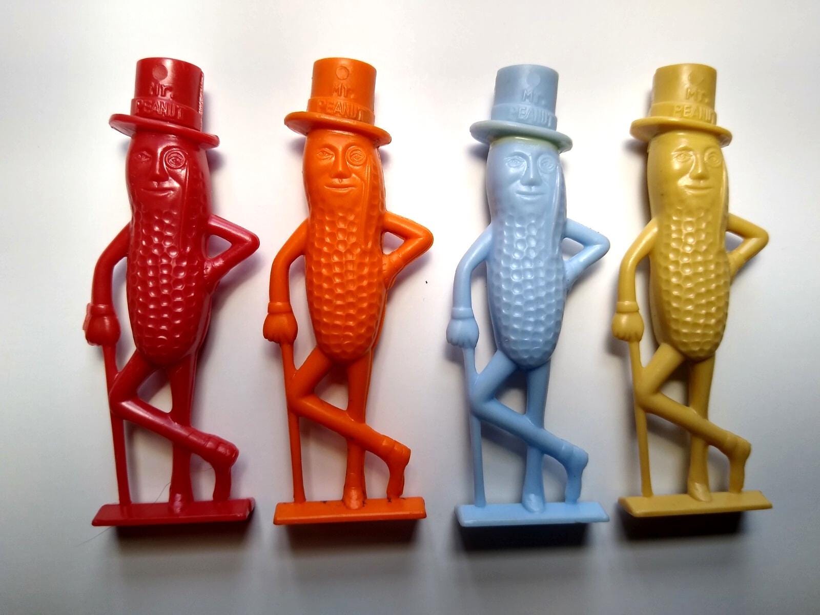 Mr. Peanut Planters Lot of 5 Items Bendy Figure Red Orange Blue