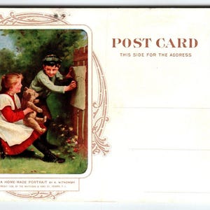 Junge Mädchen mit Teddybär Werbung Postkarte Cosmopolitan Relief Camden NJ 1908