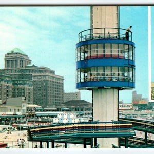Carte postale vintage Atlantic City Sky Tower Boardwalk Landmark Ascenseur rotatif