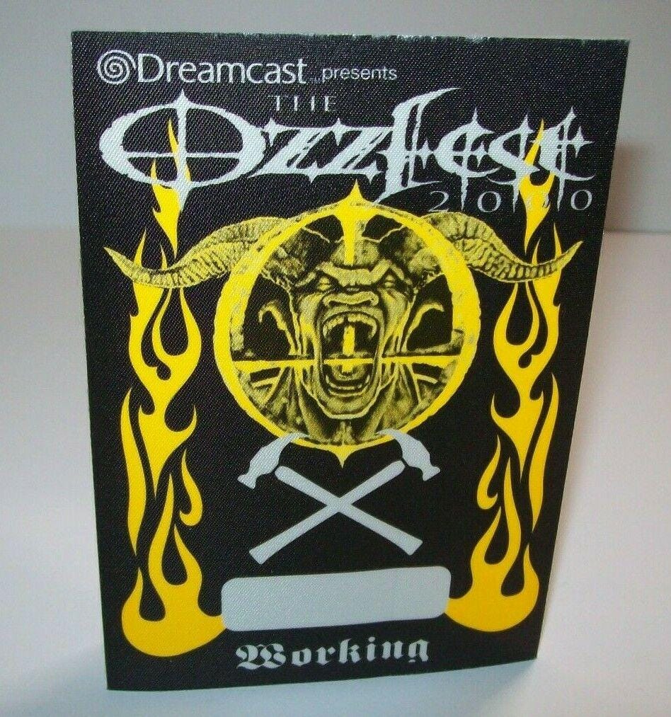 Vintage Ozzfest 2000 Backstage Pass: Ozzy Devil Art, Heavy Metal
