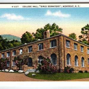 College Hall Girls Dormitory School Montreat North Carolina Carte postale en lin Cadeau unique