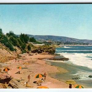 Carte postale essence Union Oil 76 1939 près de Laguna Beach Californie du Sud océan