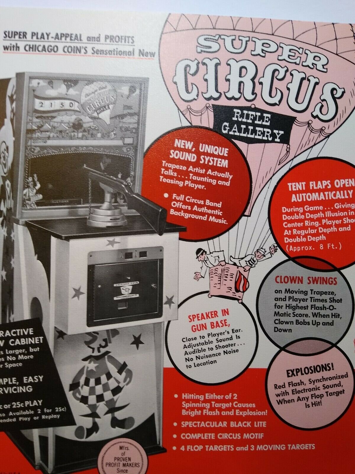 Chicago Coin Super Circus Arcade FLYER Original 1969 Rifle - Etsy Ireland
