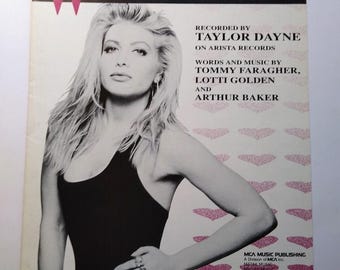 Vintage 1989 Taylor Dayne Sheet Music, "With Every Beat Of My Heart"