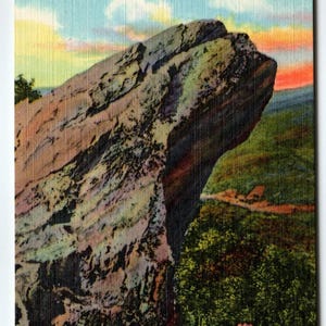 Carte postale vintage en lin Blowing Rock de l'ouest de la Caroline du Nord Curt Teich