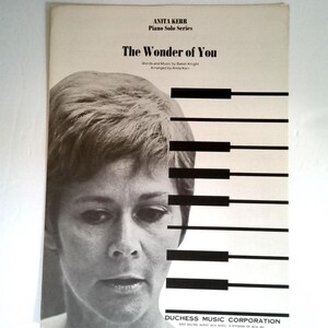 The Wonder Of You Baker Knight Anta Kerr 1970 Notenblätter Für Klavier Solo Vintage