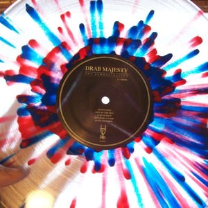 Drab Majesty The Demonstration Red Blue Clear Splatter Vinyl LP Record Goth 100 Unique Gift