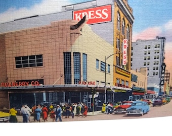 Kress JJ Newbury Boyds Department Store Linen Postcard Tampa Florida Old Cars Unique Gift