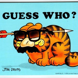 Garfield Katzen-Postkarte Guckt wer? Goofy Kätzchen Jim Denim 1978 ungebraucht Comic-Art
