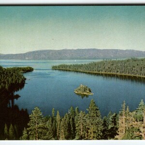 Carte postale Union Oil 76 Essence 1939 Lac Tahoe Nature Montagnes Publicité Gaz