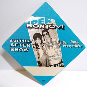 Bon Jovi Backstage Pass Original 1995 Original Here There and Everywhere Blue Unique Gift