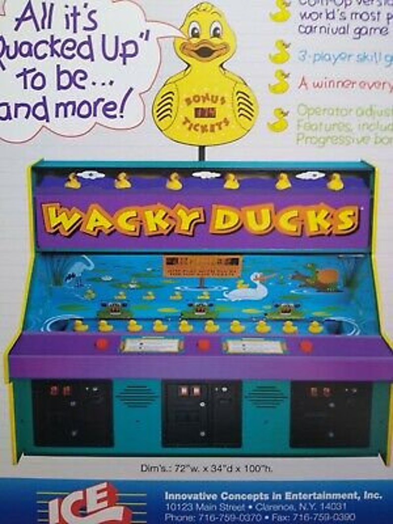 ICE Wacky Ducks Arcade FLYER Original NOS Novelty Redemption Etsy