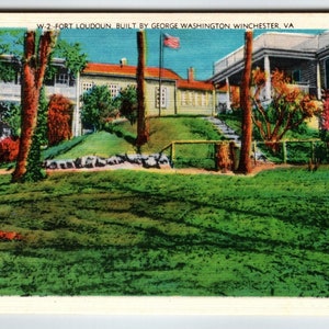 Carte postale Fort Loudoun construit par George Washinton Winchester Virginie Linge de maison non utilisé Cadeau unique