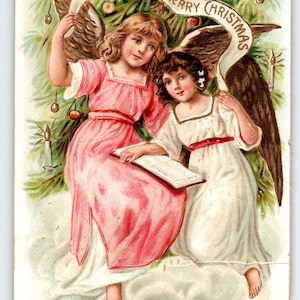 Angels Christmas Postcard S. Langsdorf & Co. New York St. Anthony Germany 1900&#39;s