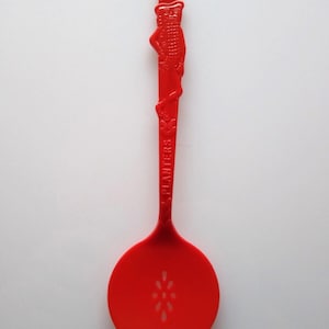 Mr Peanut Vintage Red Plastic Serving Spoon 1950s Planters Peanuts Kitchenware Unique Gift