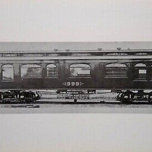 Railroad Postcard Train Locomotive 999 William Reed Gordon 1979 Rochester NY Unique Gift