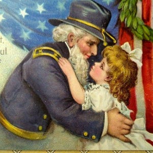 Dekoration Tag Bürgerkrieg Soldat USA General Hugs Kind Postkarte Ser 150 Gabriel Einzigartiges Geschenk