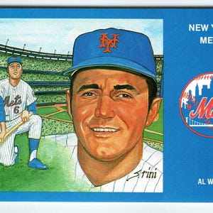 1969 NY Mets Baseball Postkarte Susan Rini Al Weis Unbenutzte Limitierte Vintage Einzigartiges Geschenk