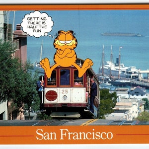 Garfield Cat Postkarte San Francisco California Street Car Kitten Jim Davis 1978