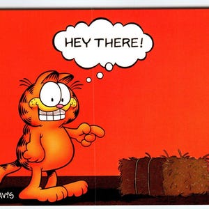 Garfield Katze Postkarte Hey There Hay Jim Denims orange Tabby 1978 Cartoon Einzigartiges Geschenk