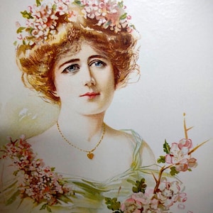 Ellen Terry Victorian Art Print Flower Women Eminent Actresses 1904 Maud Stumm Unique Gift