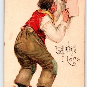 Frances Brundage Dutch Man Wood Shoes Valentine Carte postale série 100 Tuck 1907