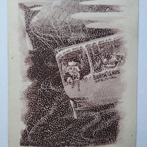 Carte postale Père Noël Dirigeable dirigeable de Noël Avion 1909 EB Scofield Sépia