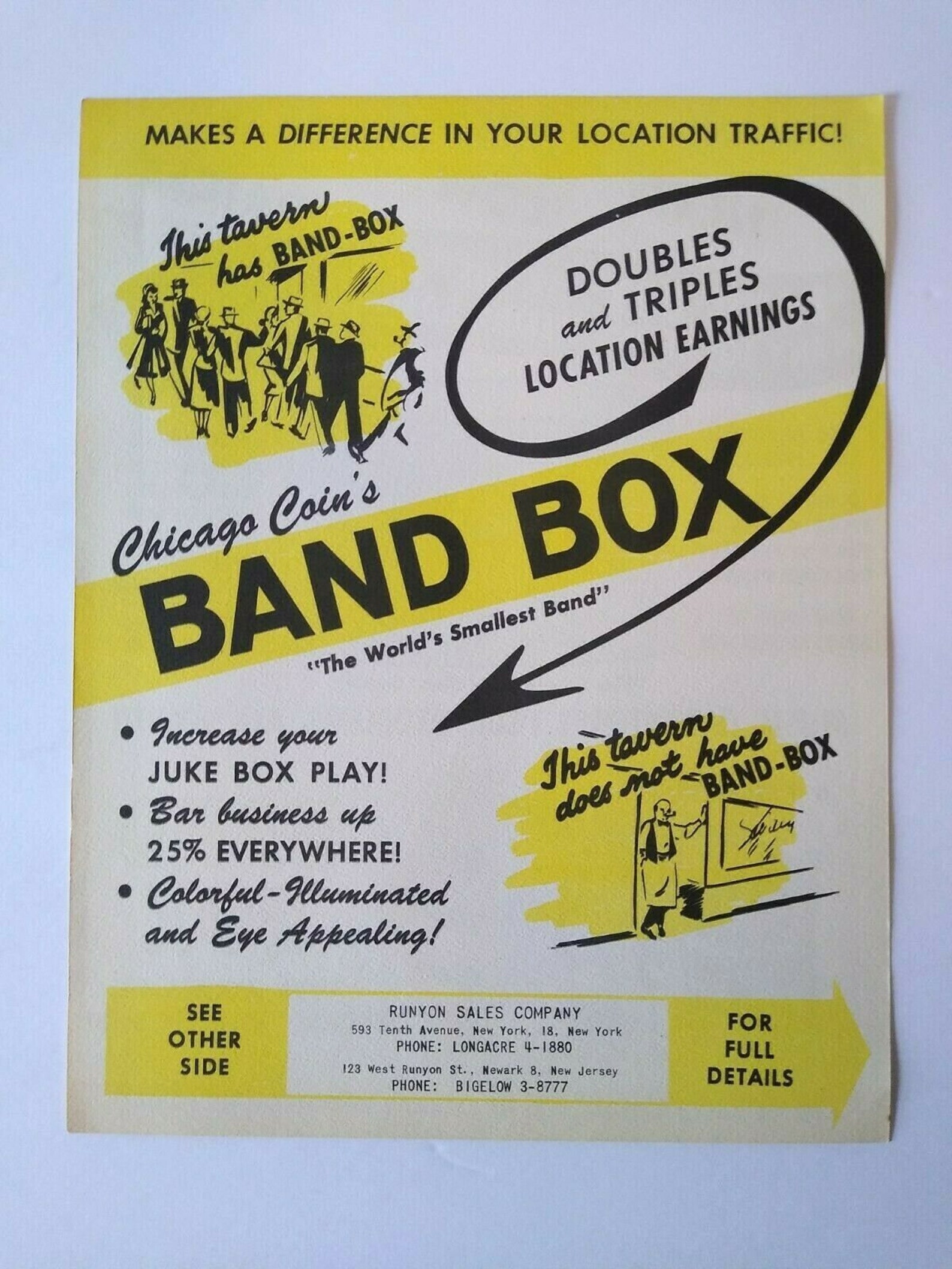 Chicago Coin Band Box Jukebox Flyer 1952 Original Animated Etsy