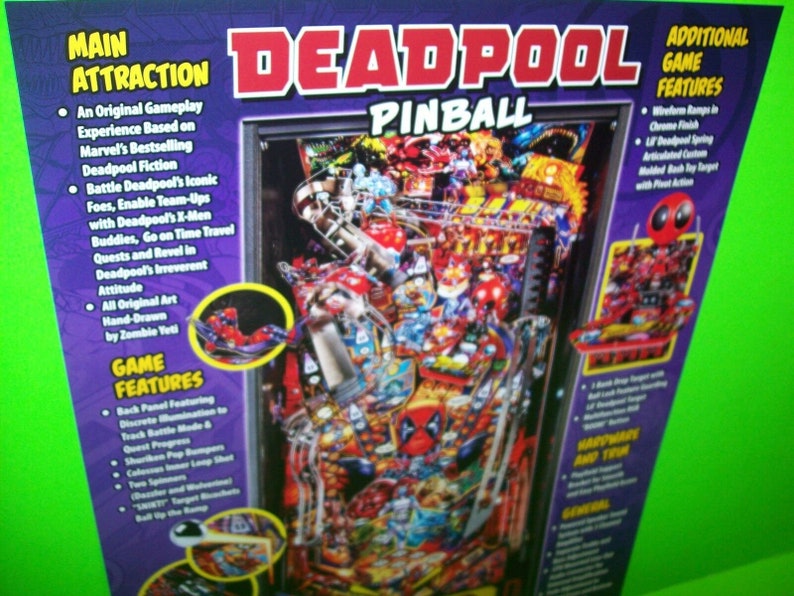 Deadpool Pinball FLYER Marvel Comics Pro Edition PAPER Comic Etsy