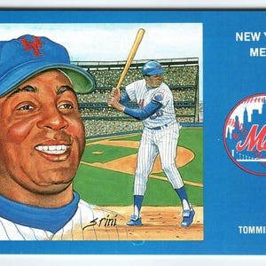 1969 NY Mets Baseball Postkarte Susan Rini Tommie Agee Unbenutzte Limitierte Edition Einzigartiges Geschenk