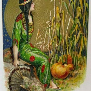 Carte postale John Winsch Thanksgiving Schmucker fantastique grand soleil doré 1912 Denver cadeau unique