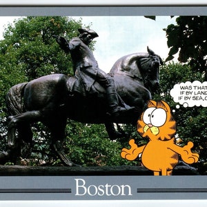 Garfield Cat Postkarte Boston Massachusetts Orange Tabby Kitten Jim Davis 1978