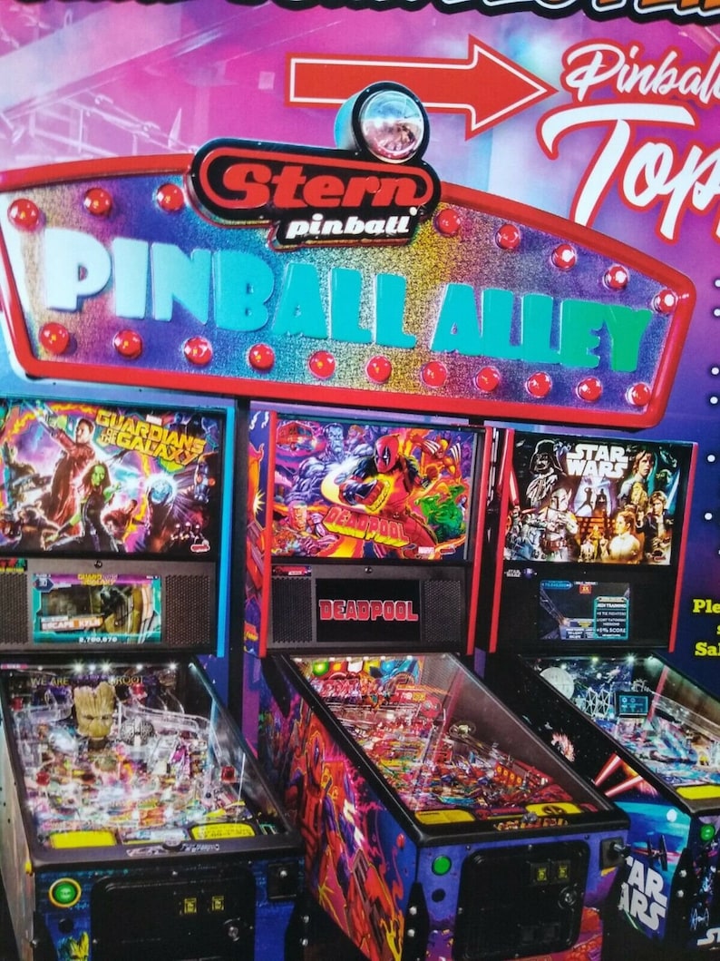 Stern Pinball Alley Topper FLYER Original 2019 NOS Game Paper Etsy
