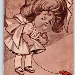 April Mädchen Kunstpostkarte Künstler Dodsmore AH Co Vintage Unposted Einzigartiges Geschenk