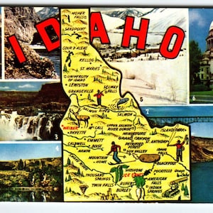Carte postale Idaho Chrome State Stanley Lake Hells Canyon Sun Valley Snake River Cadeau unique