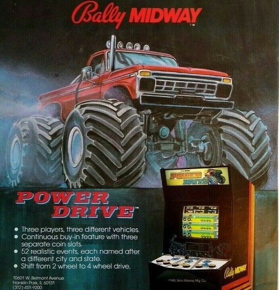 Power Drive Arcade Flyer 1986 Video Game Artwork Print Monster Etsy Ireland