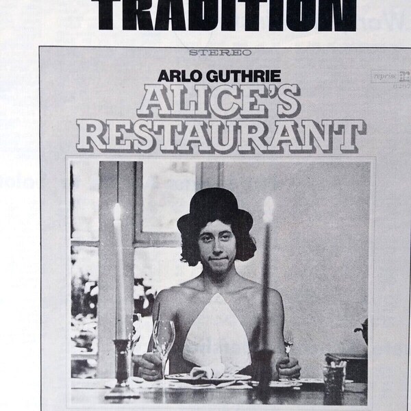 Arlo Guthrie Alice's Restaurant Album AD 1967 Vintage Artwork Folk Rock Music Unique Gift