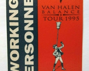 Van Halen Balance Backstage Pass Working Personnel Tour Original 1995 Orange Vintage Collectible Music Gift Unique Gift