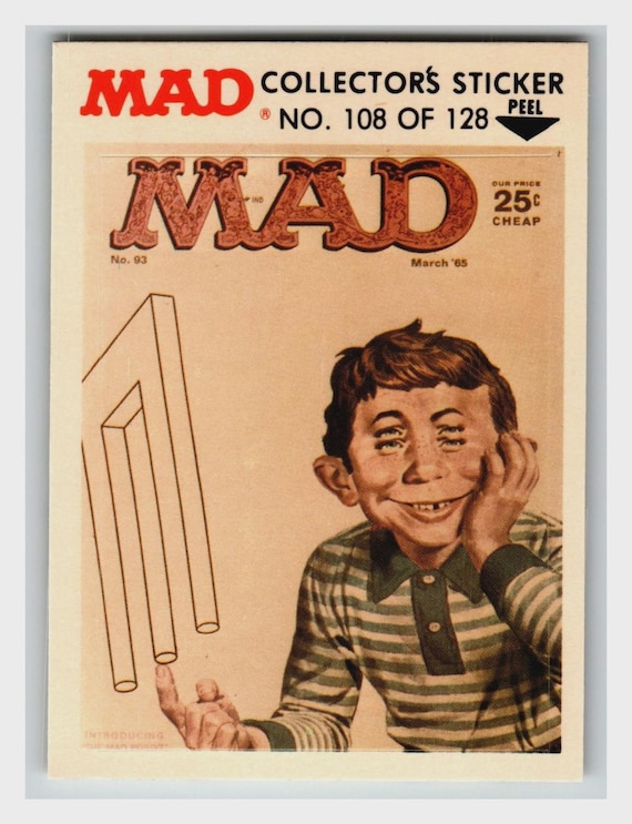 MAD Alfred E Neuman 1965 Collectors Sticker No.108 E.C.
