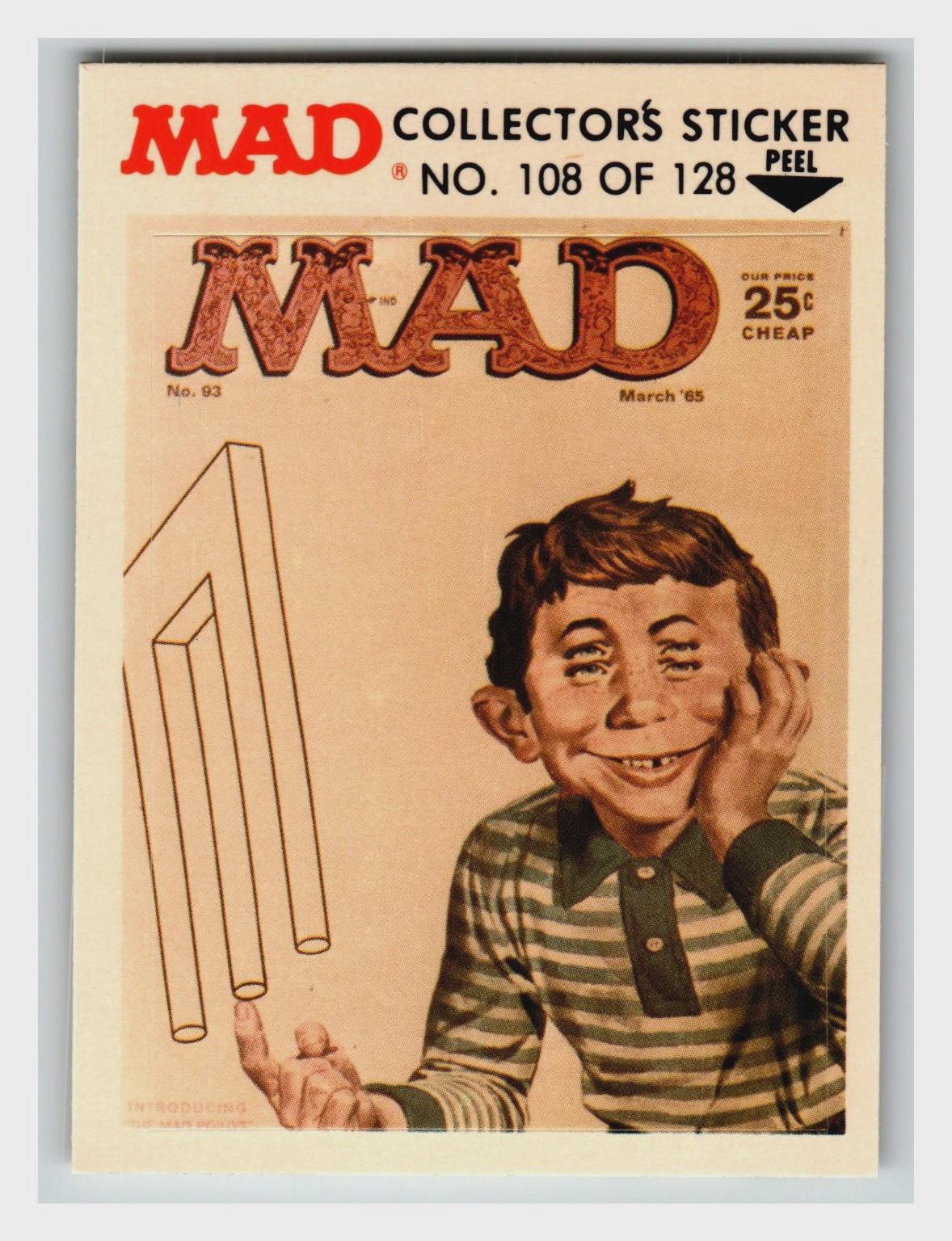 MAD Alfred E Neuman 1965 Collectors Sticker No.108 E.C.