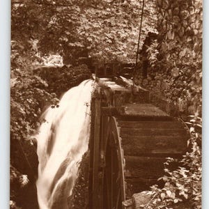 The Silent Water Wheel RPPC Postcard EAS Germany Vintage Water Rustic Unposted Unique Gift