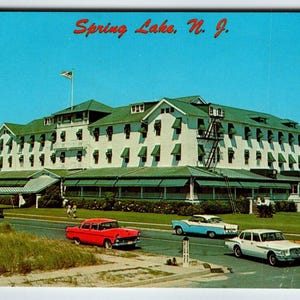 Carte postale Spring Lake NJ Voitures anciennes Allaire Hotel Resort Personnes New Jersey 1962 Cadeau unique